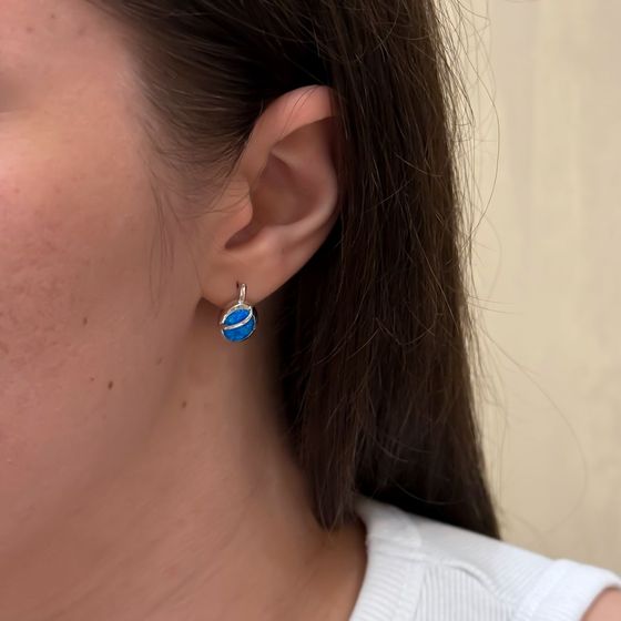 Срібні сережки з опалом 2.06ct