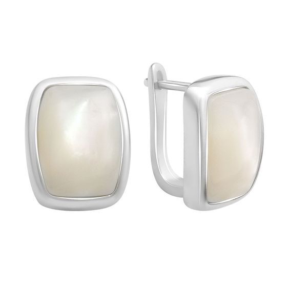 Silver earrings with mother-of-pearl