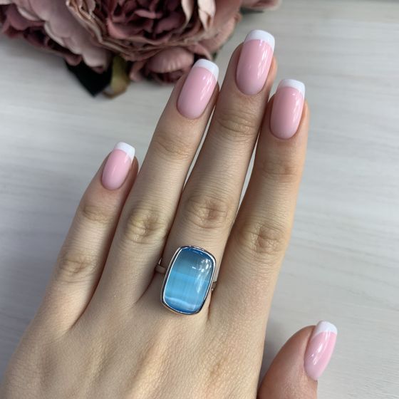 Срібна каблучка з котячим оком 8.74ct