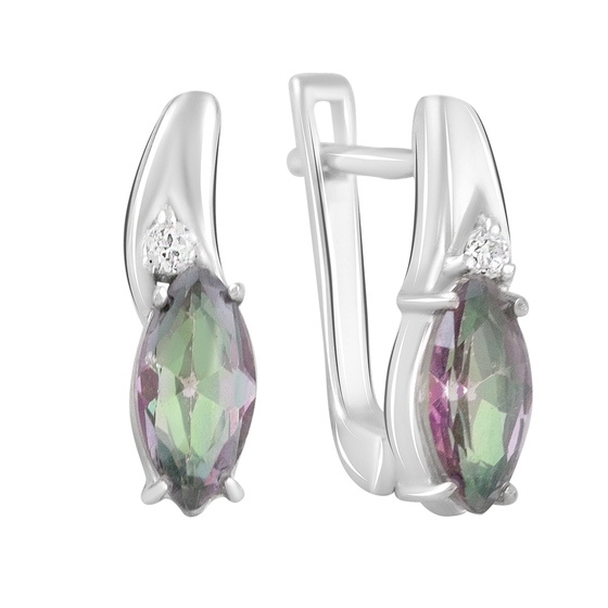 Silver earrings with mystic topaz