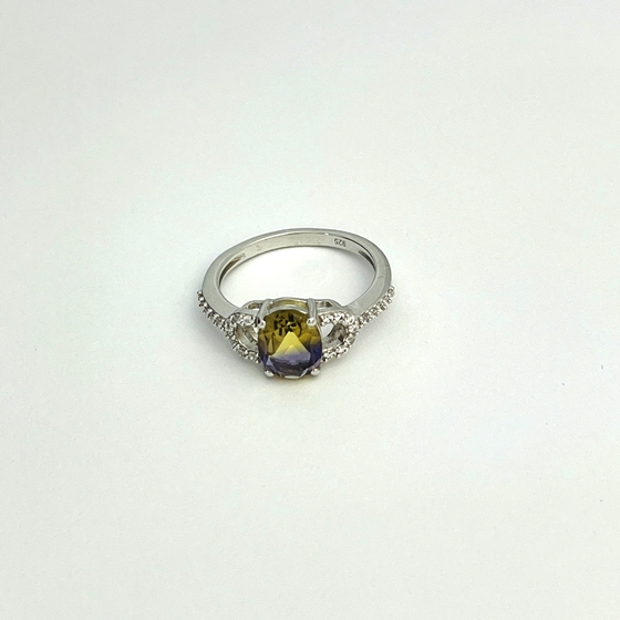 Серебряное кольцо с аметрином nano 1.911ct, фианитами