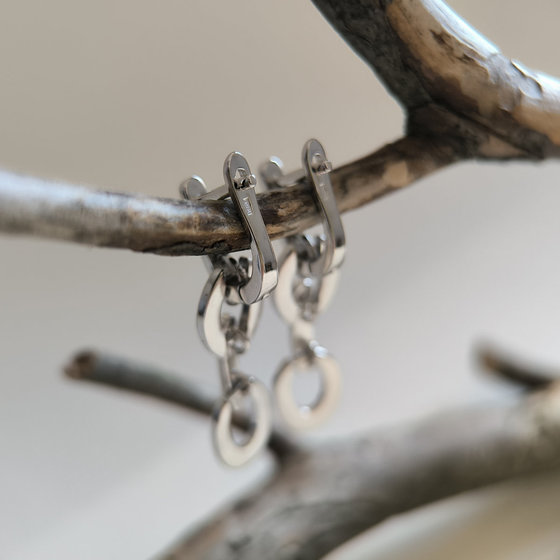 Silver earrings without stones