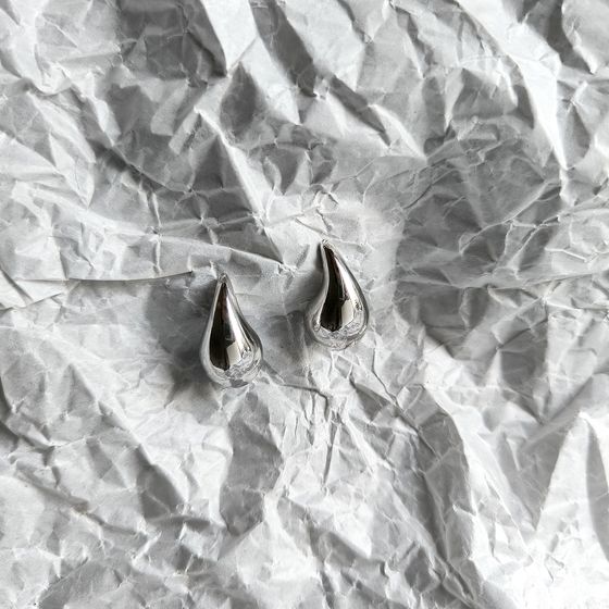 Silver earrings without stones