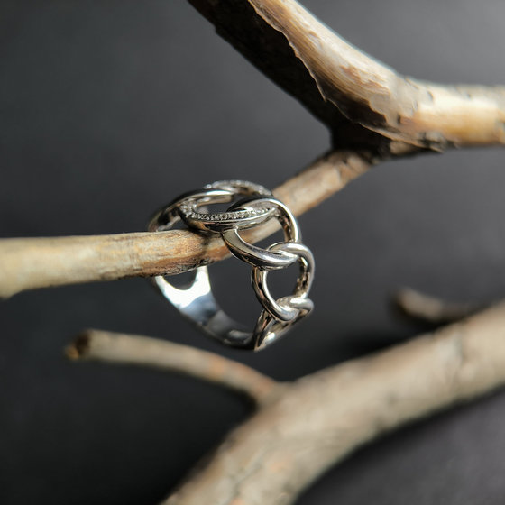 Silver Ring with Fianites