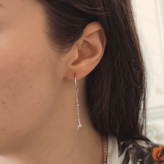 Silver earrings without stones