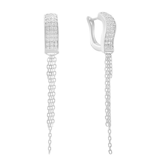 Silver Earrings with Fianites