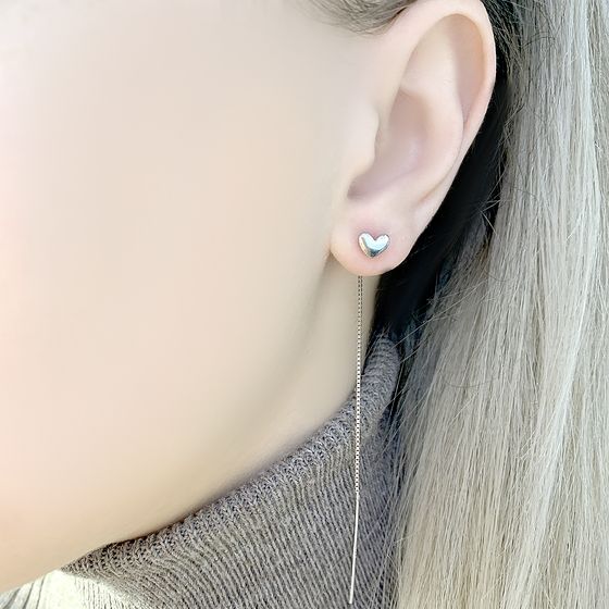 Silver earrings without stones