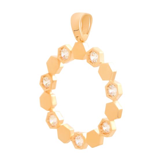 Золота підвіска з фіанітами 0.21ct