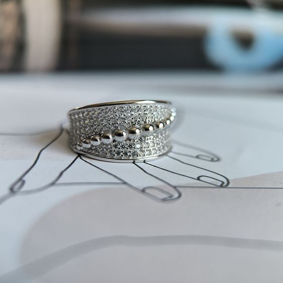 Silver Ring with Fianites