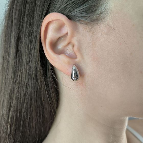 Silver earrings without stones