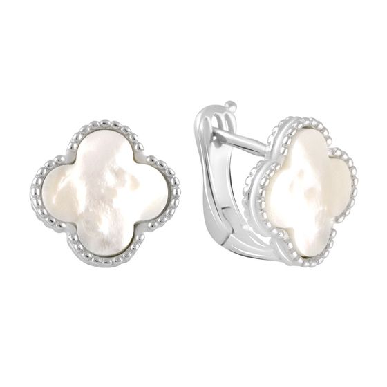 Silver earrings with mother-of-pearl