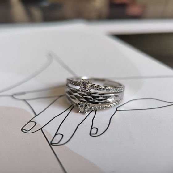 Silver Ring with Fianites