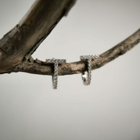 Silver Earrings with Fianites
