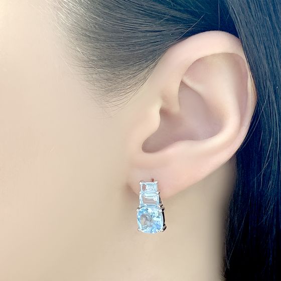 Silver Earrings with Topaz