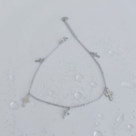 Silver bracelet with phianites