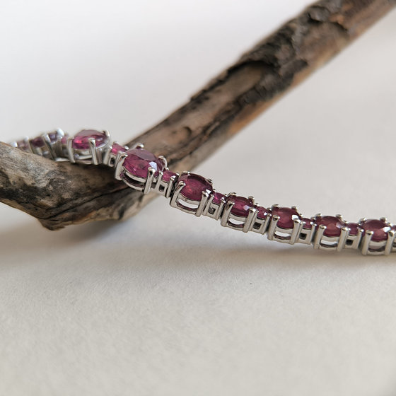 Silver bracelet with ruby 10.845ct