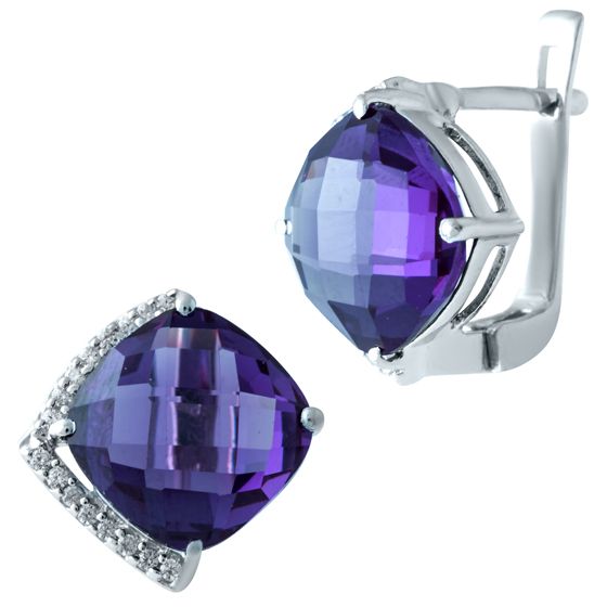 Silver earrings with alexandrite 17.186ct