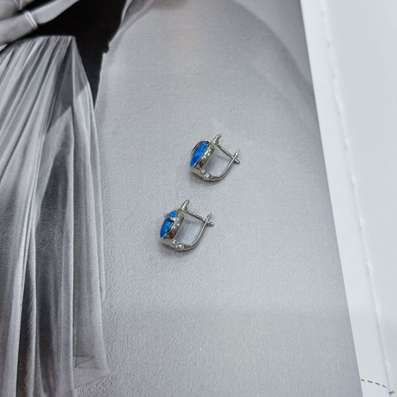 Срібні сережки з опалом 2.06ct