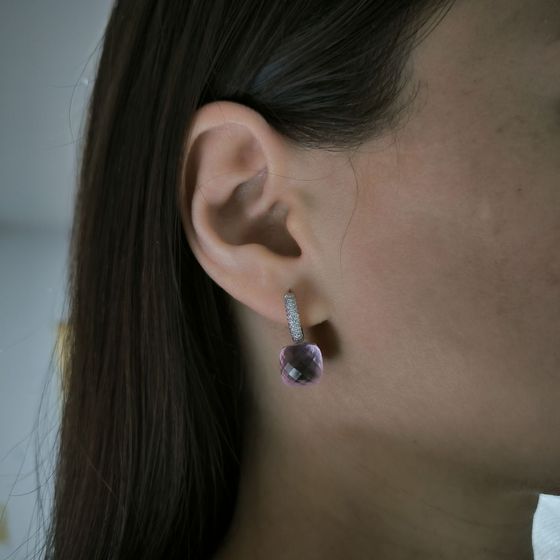 Серебряные серьги с фианитами