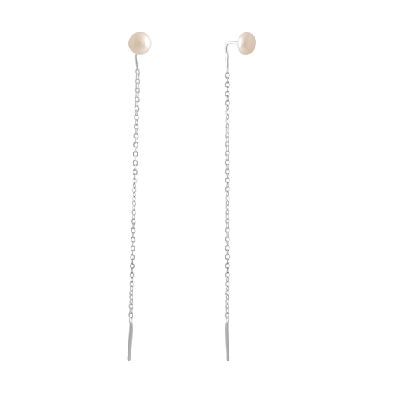 Silver Earrings with 2 ct Pearls