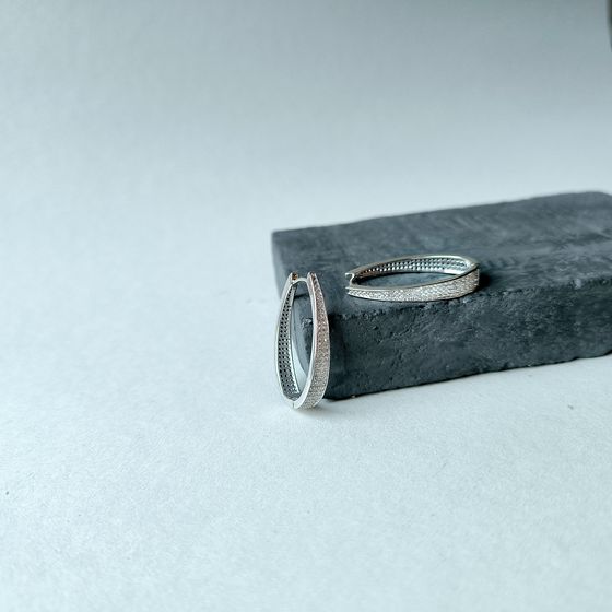 Silver Earrings with Fianites