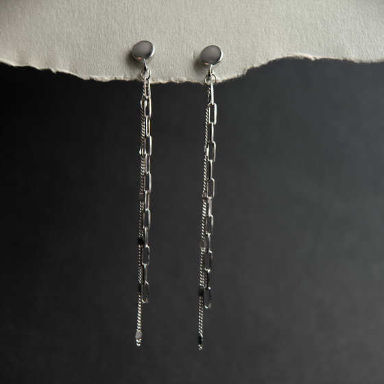 Silver earrings without stones