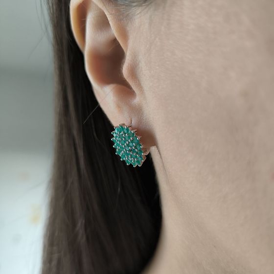 Silver earrings with agate 1.86ct