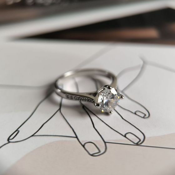 Silver Ring with Fianites