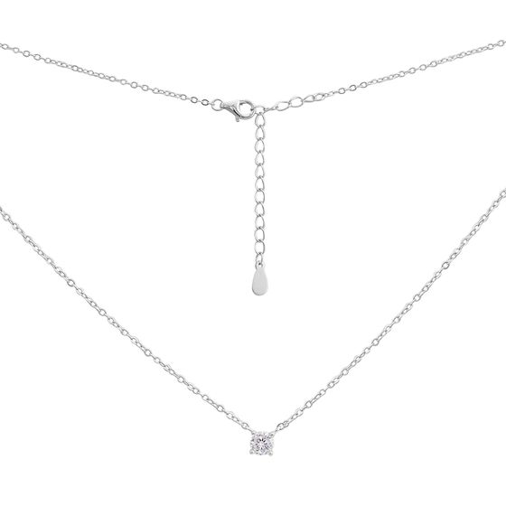 Silver necklace with cubic zirconia