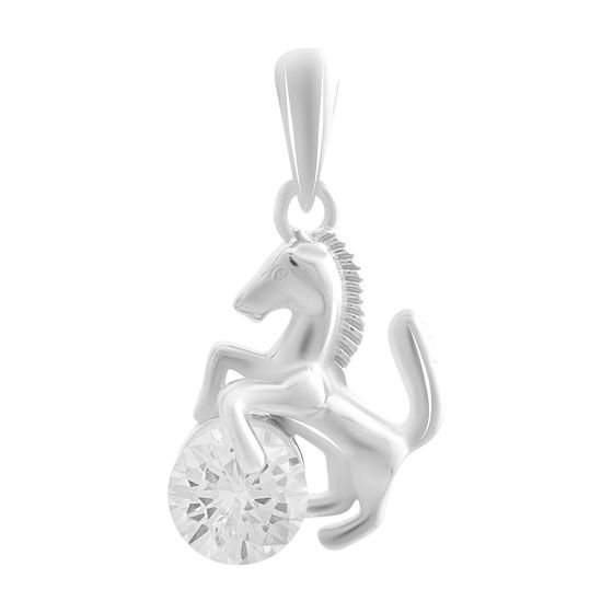 Silver pendant with cubic zirconia