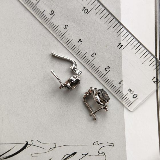 Silver earrings with smoky quartz (3.6 carats)