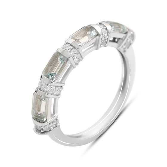 Silver ring with 2.27ct topaz and cubic zirconia