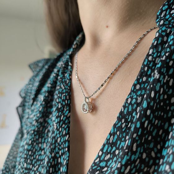 Серебряная подвеска с фианитами