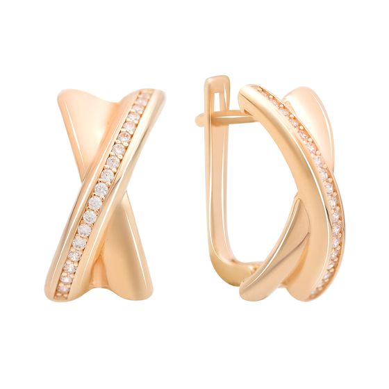 Gold Earrings with 0.38ct Phianites