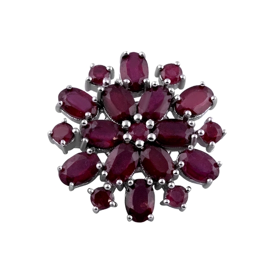 Срібна брошка з рубіном 9.288ct