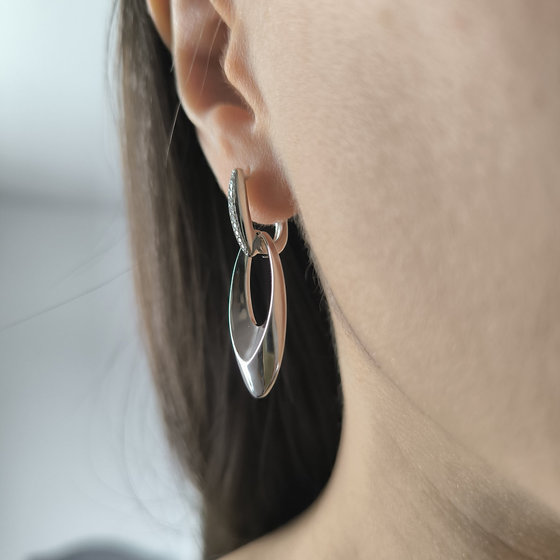 Silver earrings with cubic zirconia