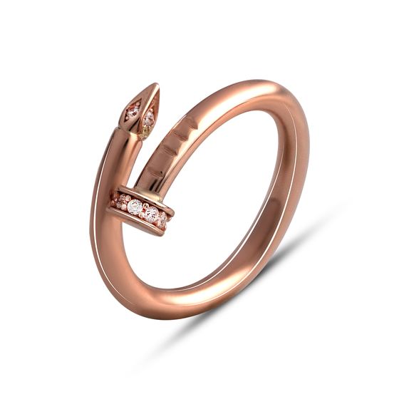 Золота каблучка з фіанітами 0.15ct