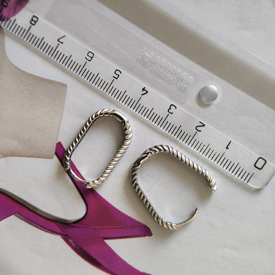Silver earrings without stones