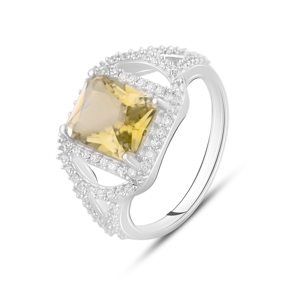 Silver ring with mystic topaz 3.74ct