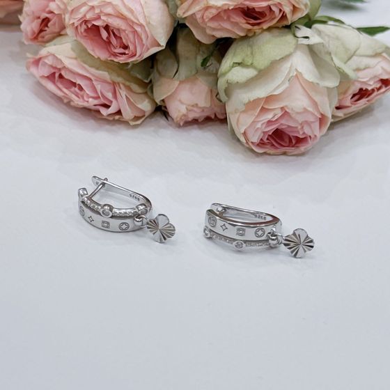 Silver Earrings with Fianites