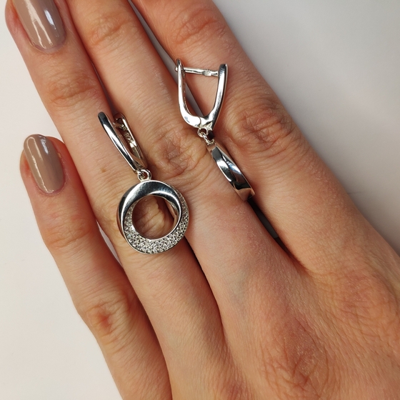 Silver Earrings with Fianites