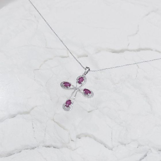 Срібне кольє з рубіном 1.329ct