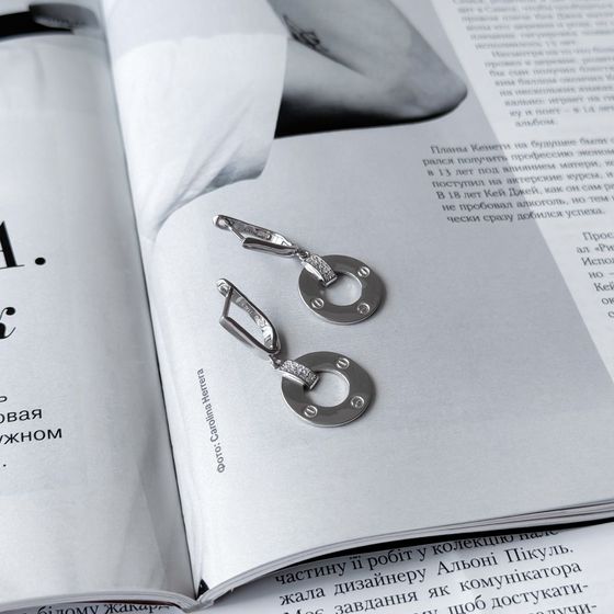 Silver Earrings with Fianites
