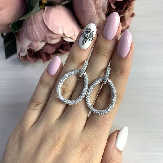 Silver Earrings with Fianites
