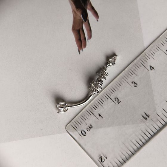 Silver piercing with phianites