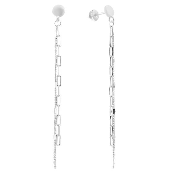 Silver earrings without stones