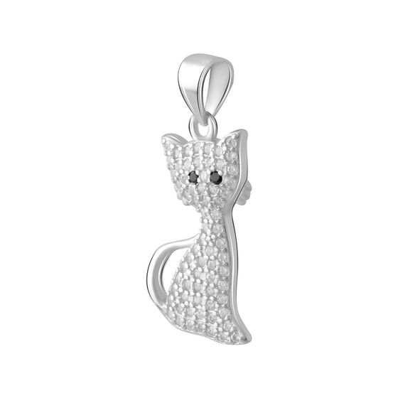 Silver pendant with phianites