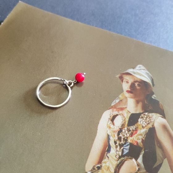 Silver ring with coral