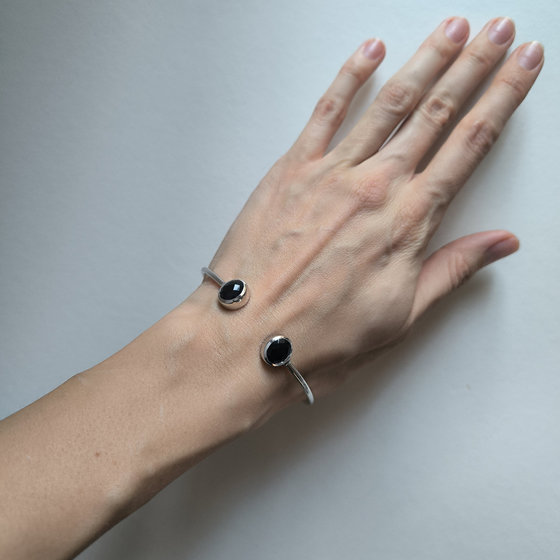 Silver bracelet with sapphire nano 4.52ct