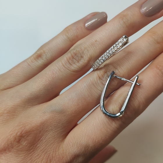 Silver Earrings with Fianites